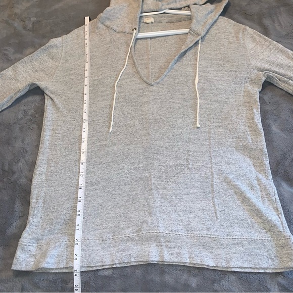 jcrew 100% Cotton Hooded Sweater Shirt Heather grey - Picture 12 of 15